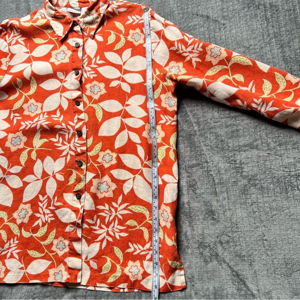Spiegel Red/Orange Floral Button Down Shirt - Picture 9 of 16